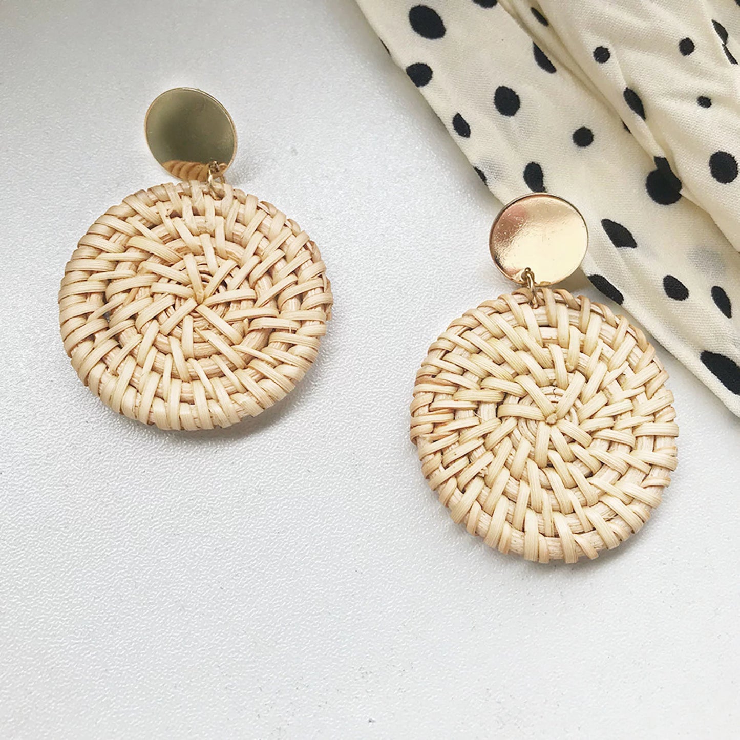 4 Pairs Rattan Earrings